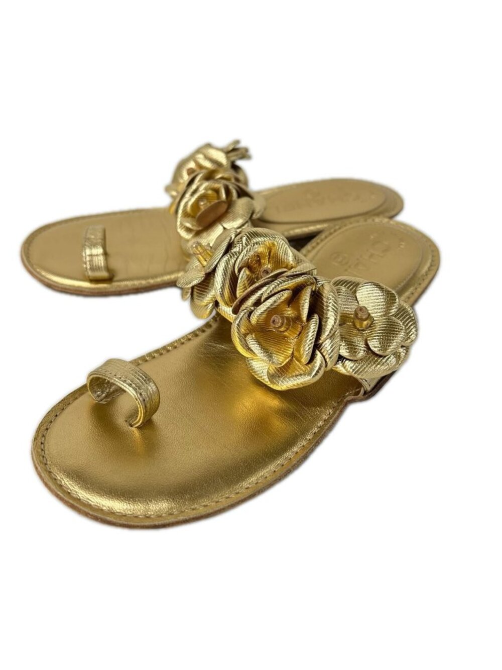 Chanel Camellia Flat Sandals